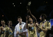 красочная церемония награждения чемпионов России волейбольной команды 